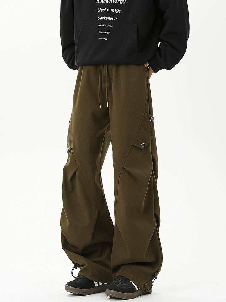 Pantaloni casual a palazzo plissettati 