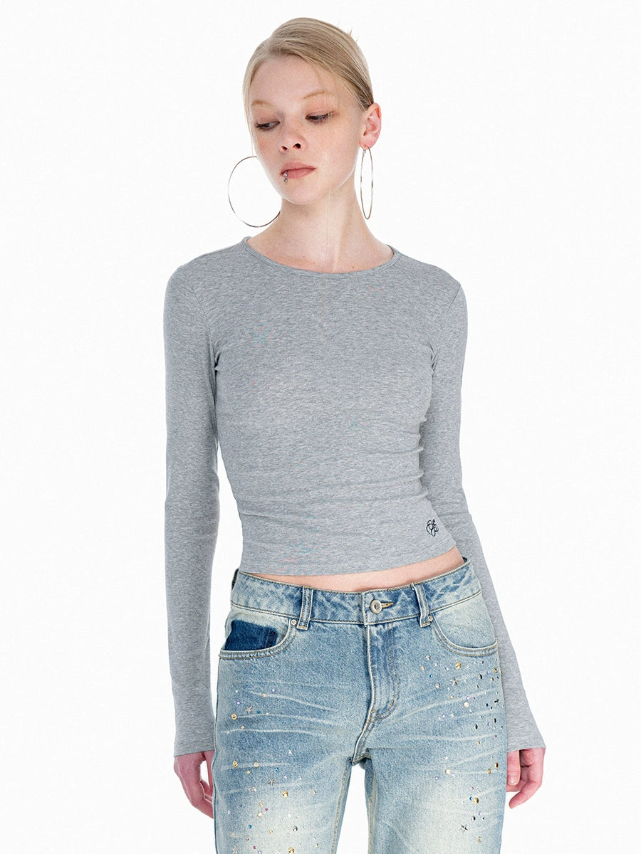 Turtleneck à manches longues creux noir 