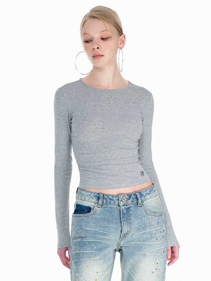 Turtleneck à manches longues creux noir 