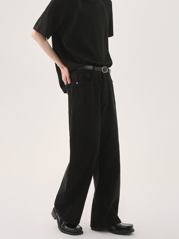 Distressed Loose Wide-Leg Jeans