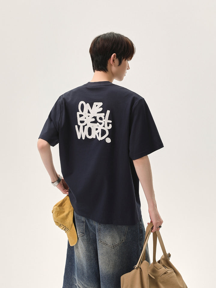 Oversize Letter Embroidery T-Shirt