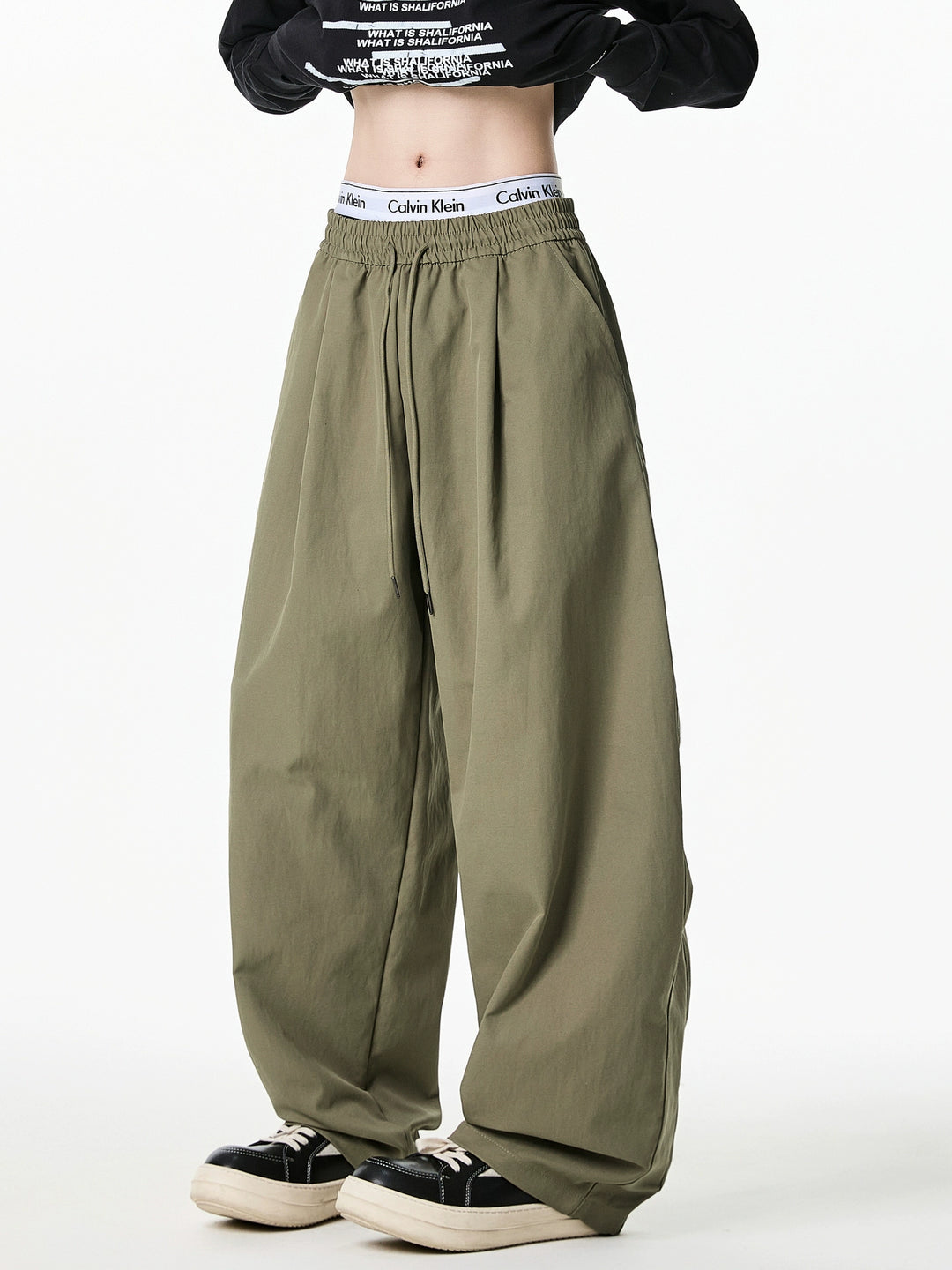 سروال عمل واسع الساق يجف بسرعة 