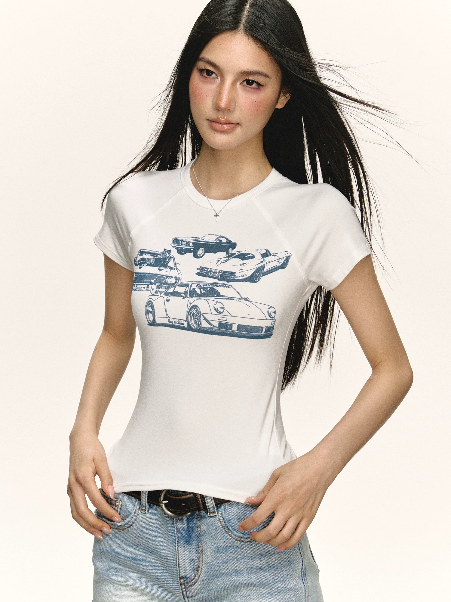 T-shirt ajusté à manches courtes avec graphique 