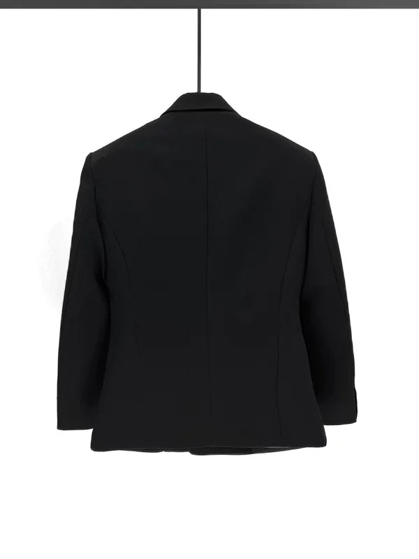 스터드 체인 장식 수트 재킷 