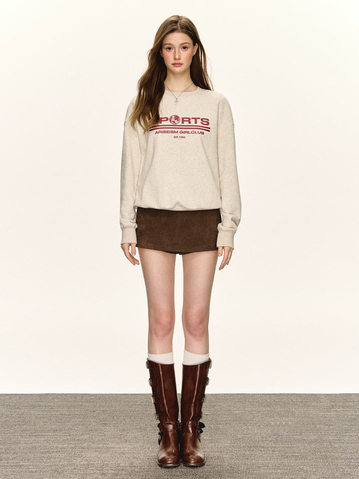 Retro Suede Lage Taille Mini Rok 