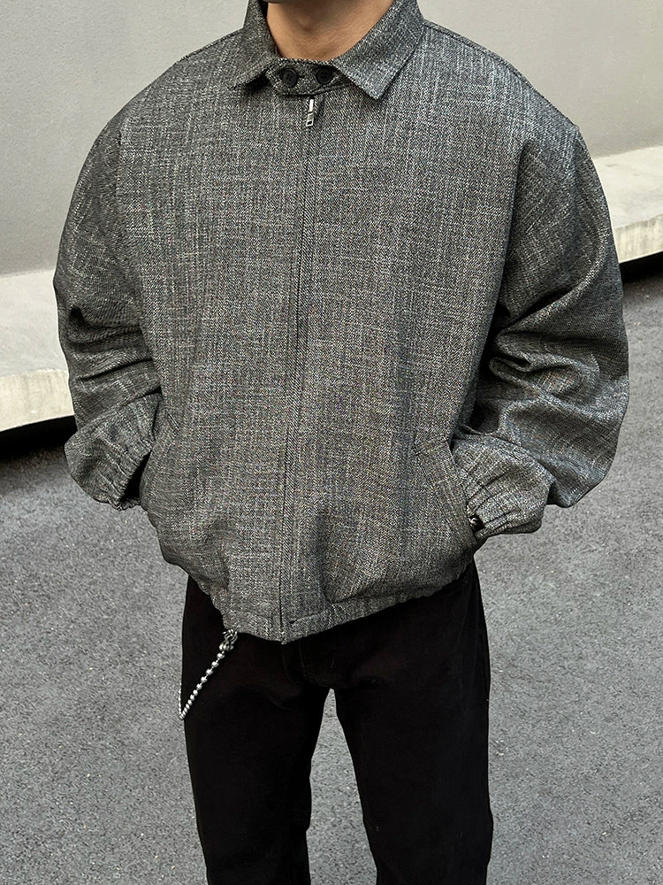 Giacca Harrington con risvolto in stile retrò 