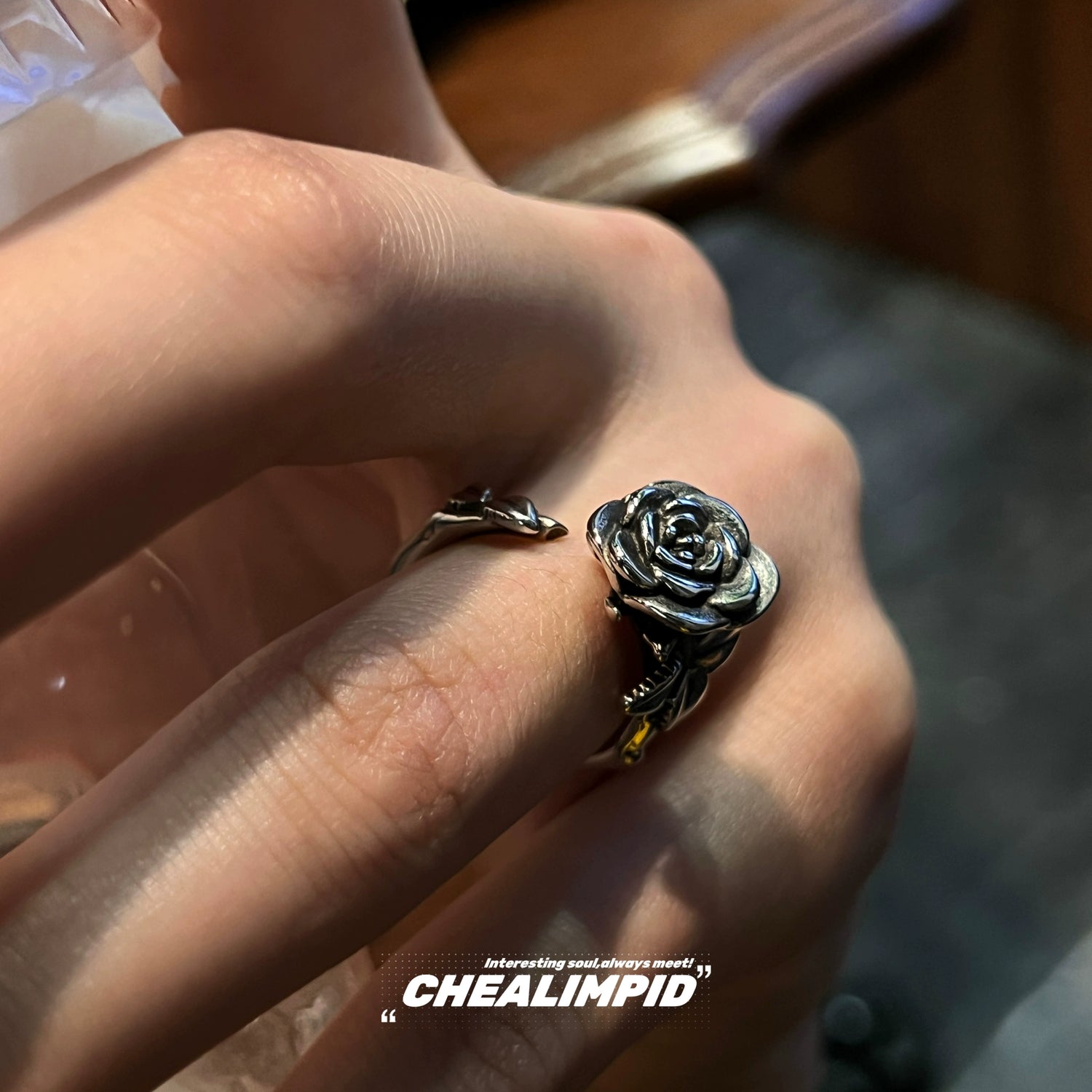Rose Titanium Steel Adjustable Ring