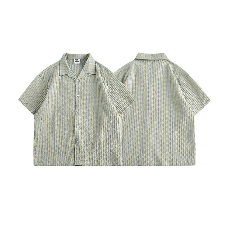 Striped Short-Sleeve Casual Shirt