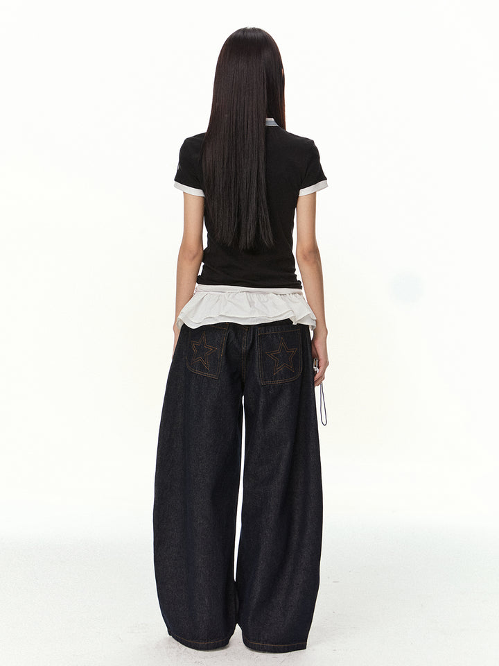 Retro Two-Piece Short-Sleeve T-shirt