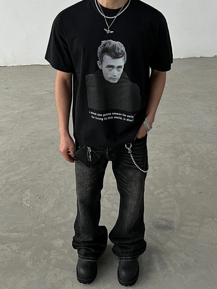 Portrait Print Short-Sleeved T-Shirt