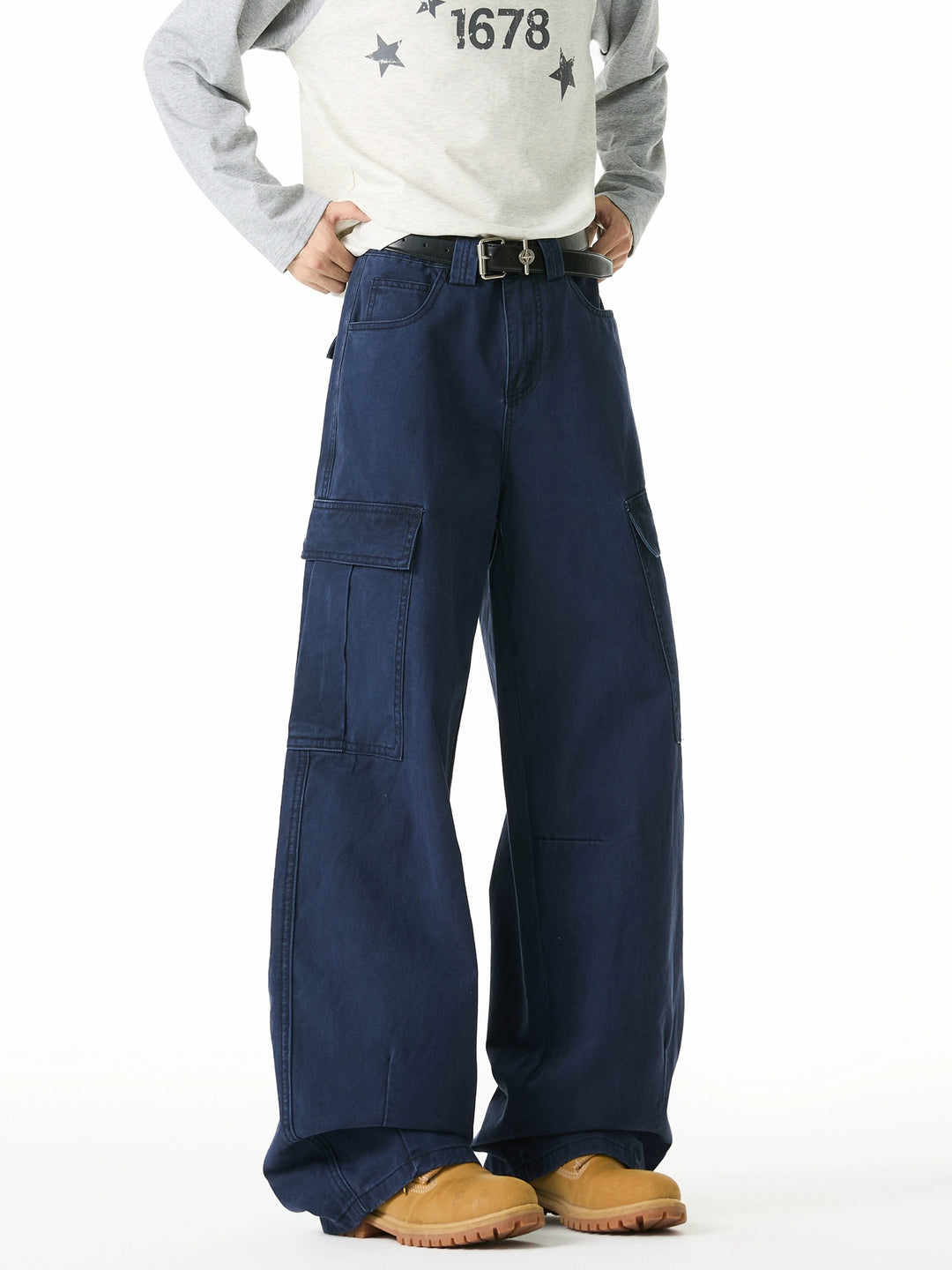 Multi-Pocket Wide-Leg Cargo Pants