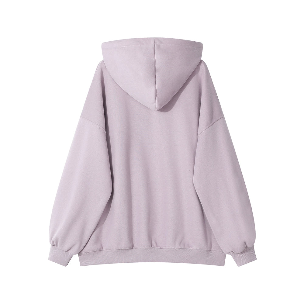 Letter Print Fleece Lined Hooded Sweatshirt