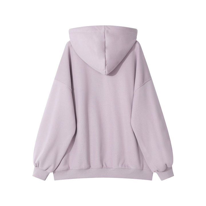 Letter Print Fleece Lined Hooded Sweatshirt