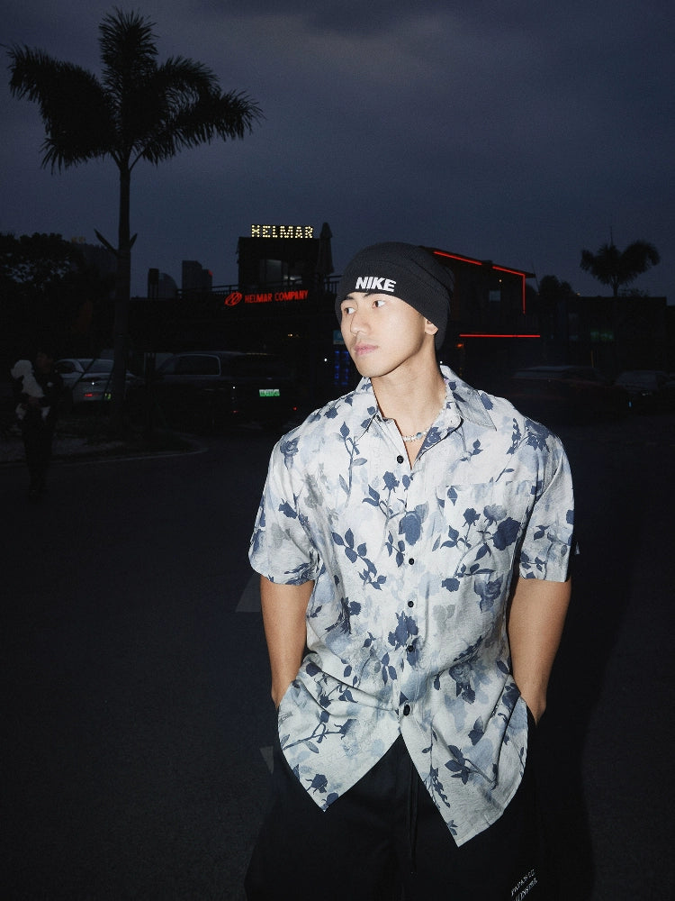 Blumenmuster Lockere Kurzarmbluse 