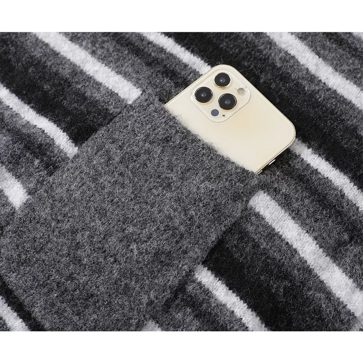 Striped Loose-Fit Hooded Knit Sweatshirt