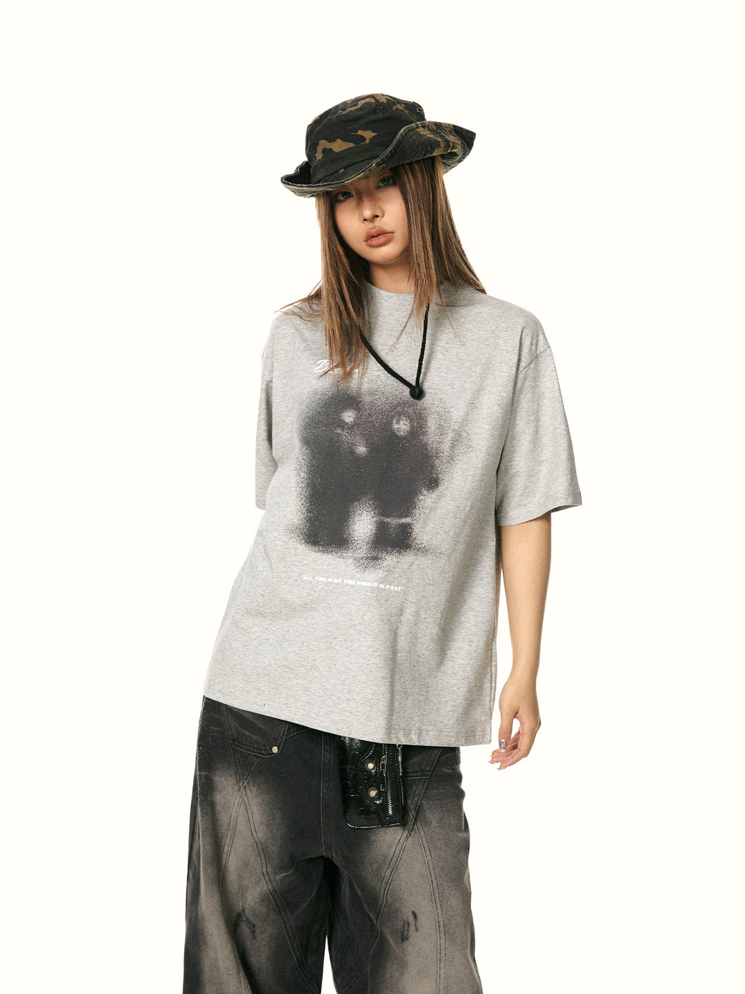 Retro Abstract Print Loose T-shirt