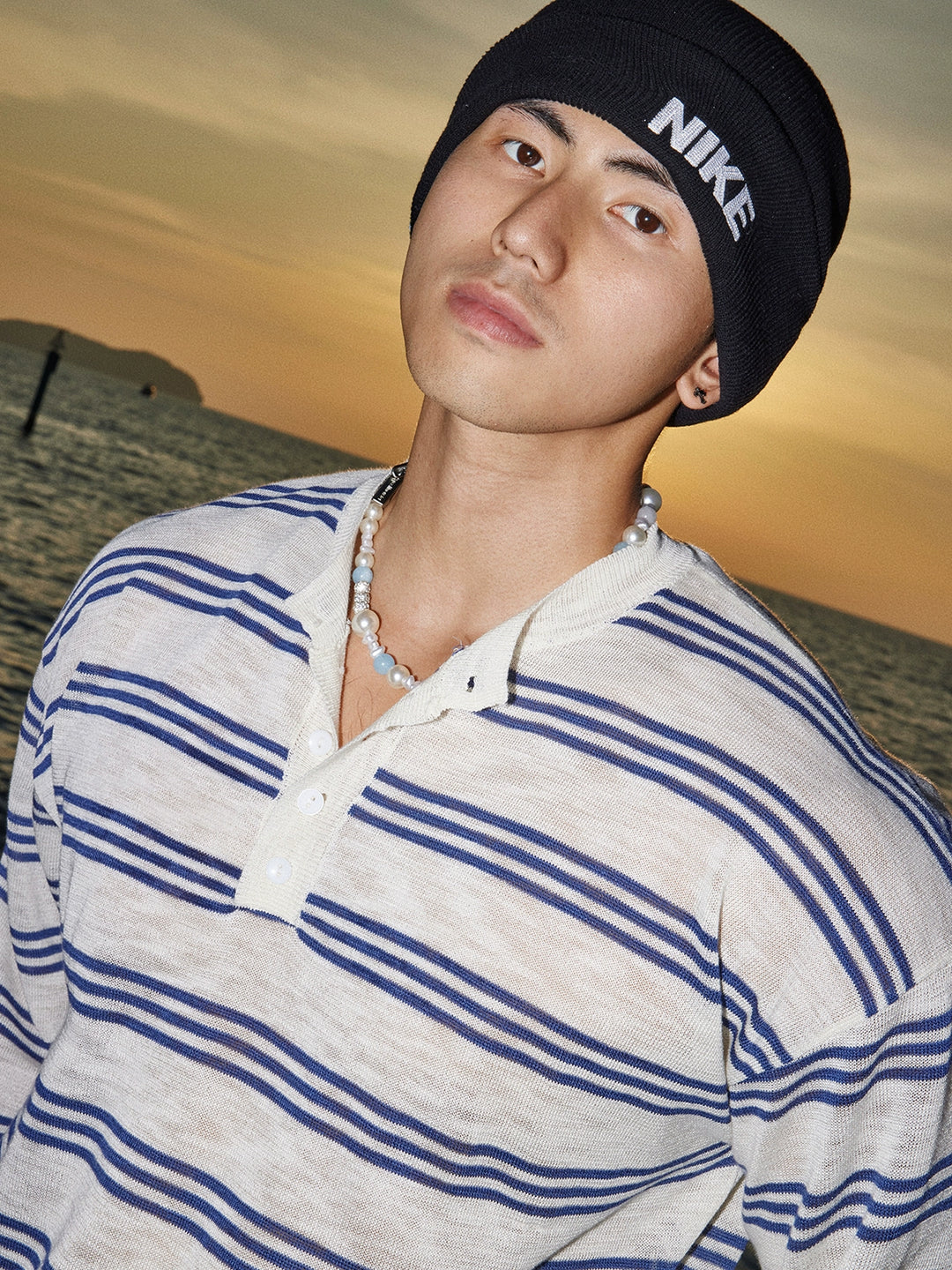Lightweight Striped Long Sleeve Pullover