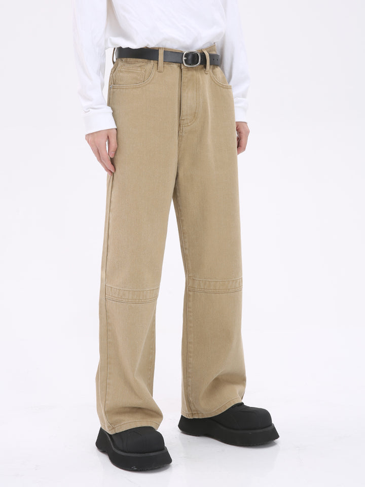 Loose Straight Mid-Waist Pants