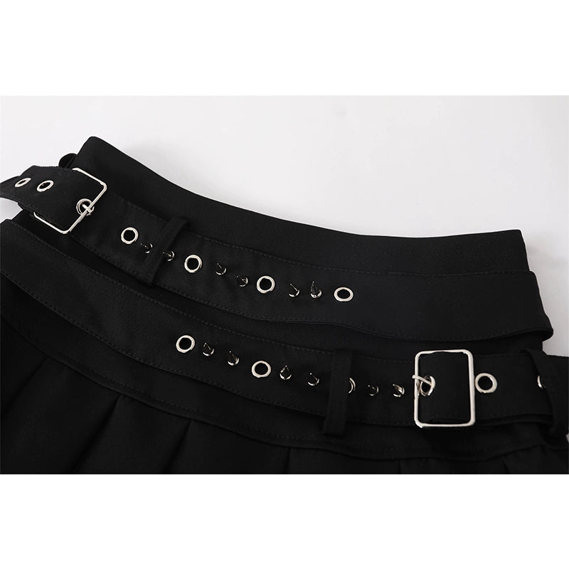 Kombine Şortlu Yün Pliseli Mini Etek 