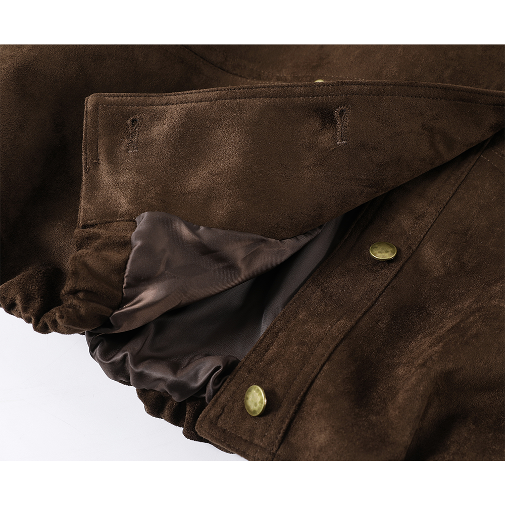 Suede Leopard Short Scarf Jacket