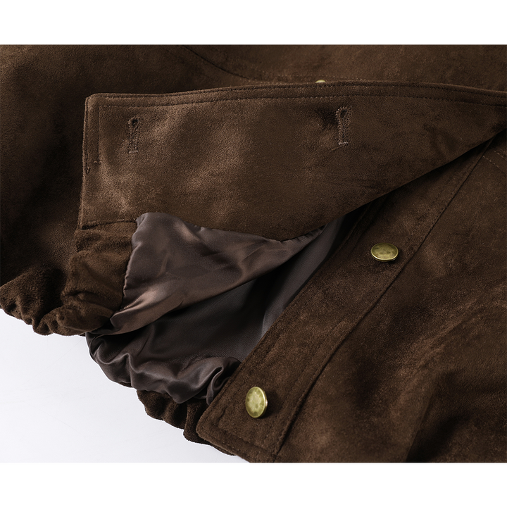 Suede Leopard Short Scarf Jacket