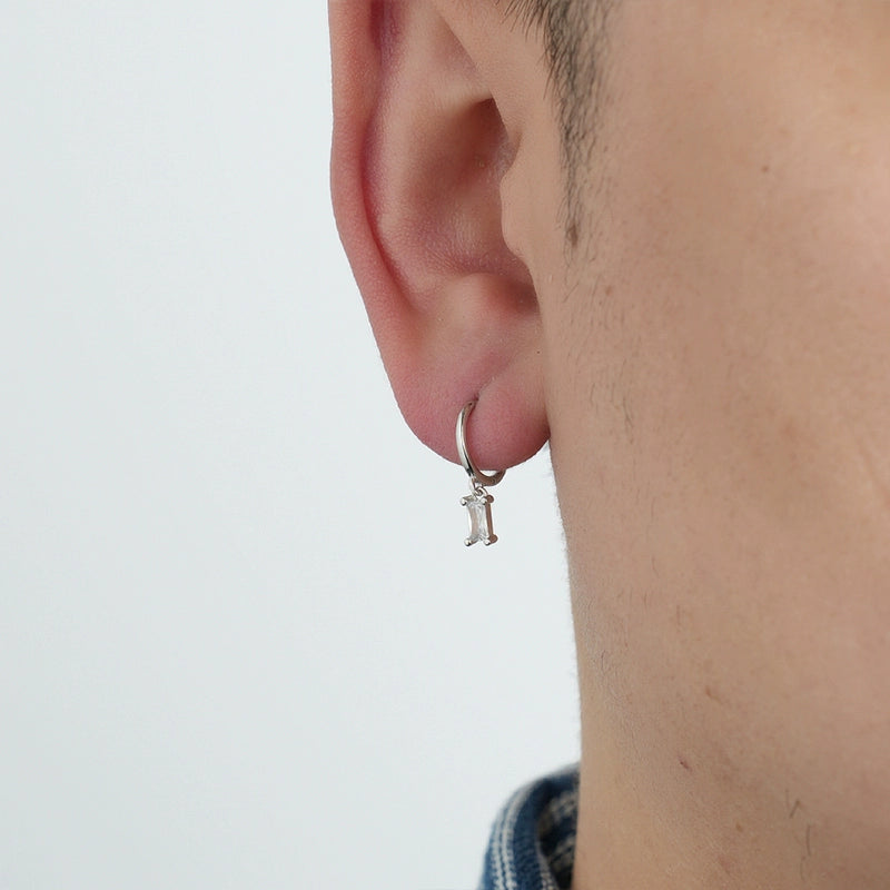 S925 Ayarlanabilir Gümüş Halka Küpeler 