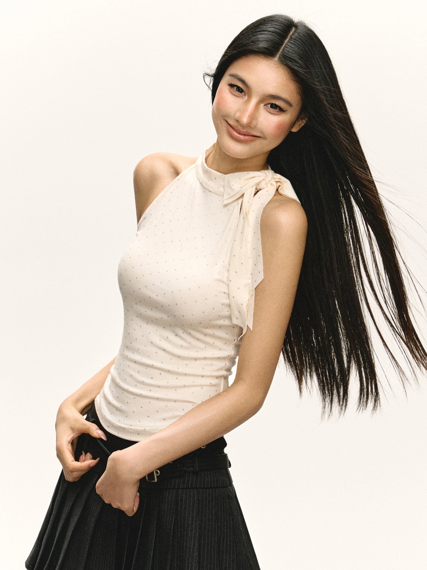 Retro Slim Fit Bow Neck Camisole