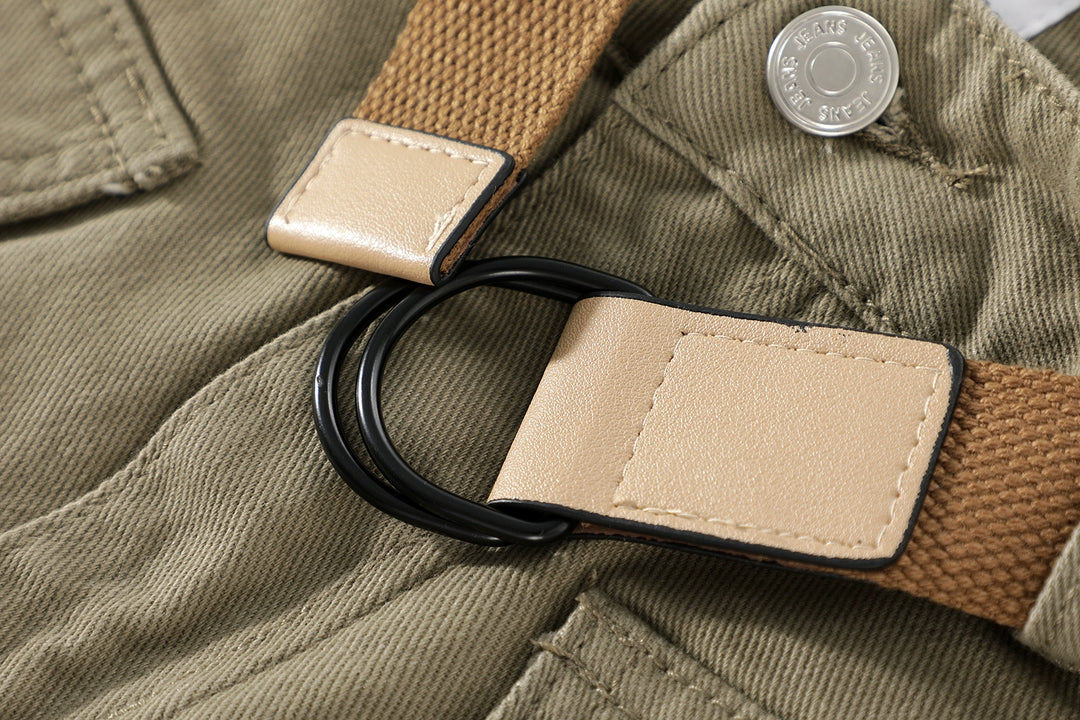 Hög midja utility mini kjol med bälte 
