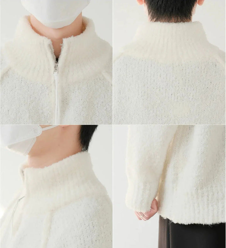 Warm Half-Turtleneck Knit Sweater