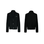 Pleated Knit V-Neck Cardigan