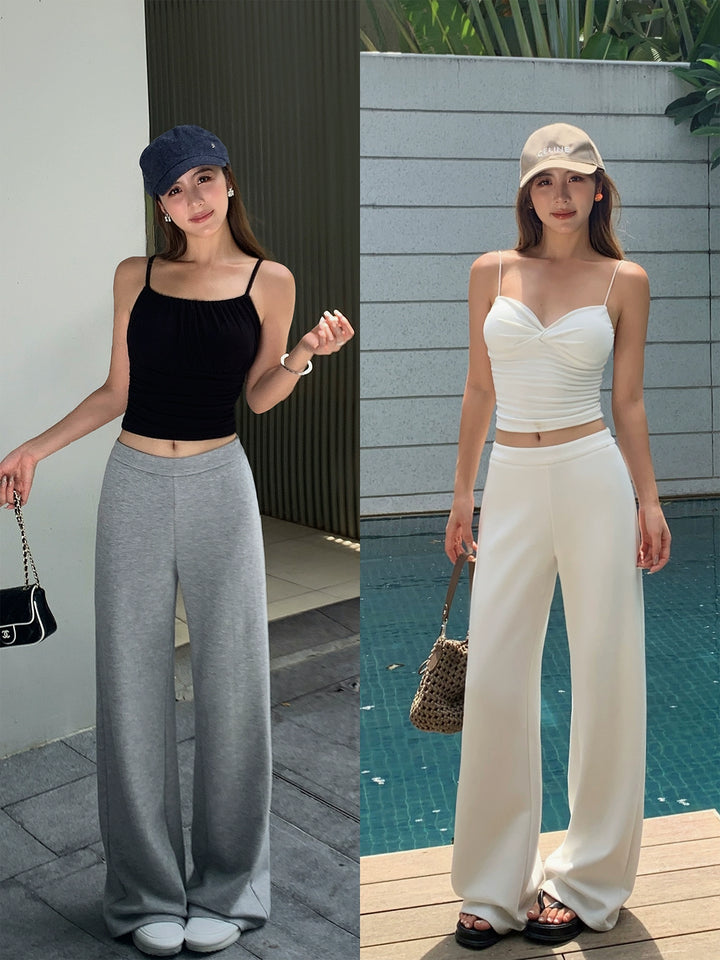 Pantaloni larghi in maglia a vita alta 