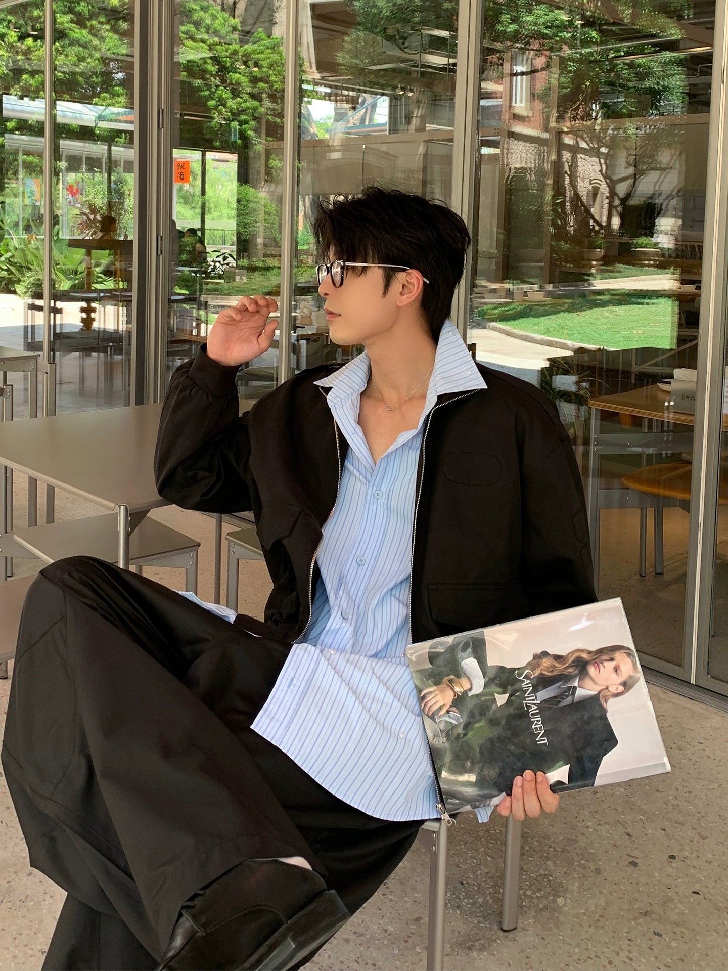 Bol Yaka Ceket ve Pantolon Takımı 