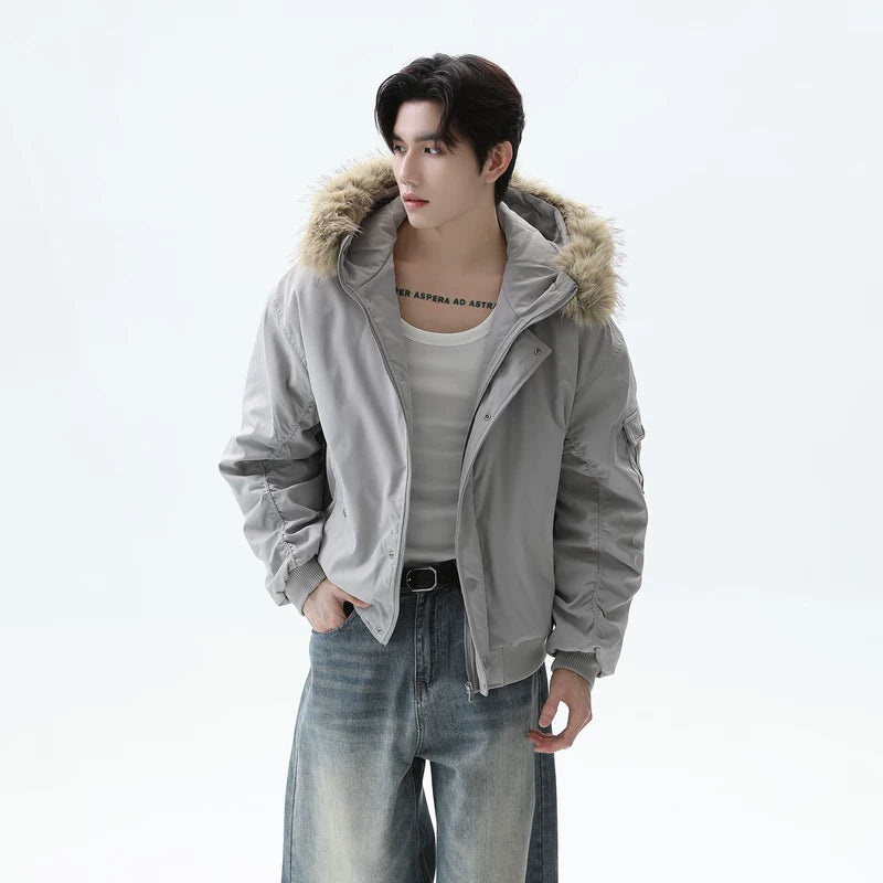 Fur Collar Hooded Insulated Coat