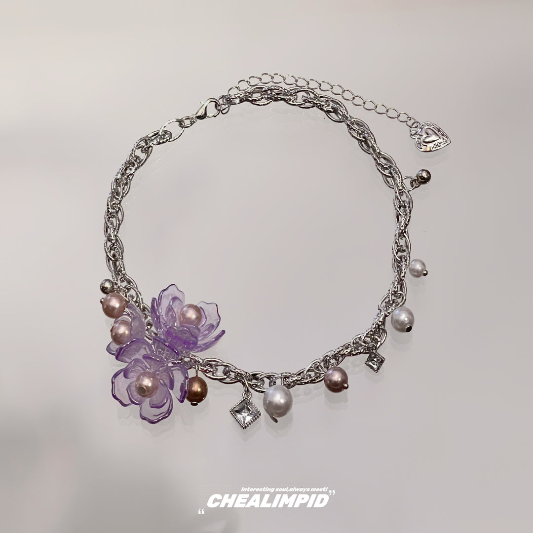 Flower Pearl Clavicle Chain Necklace