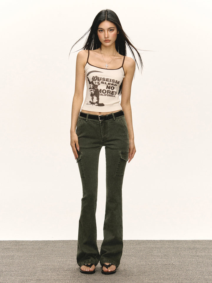 Retro Graphic Slim Fit Camisole Top