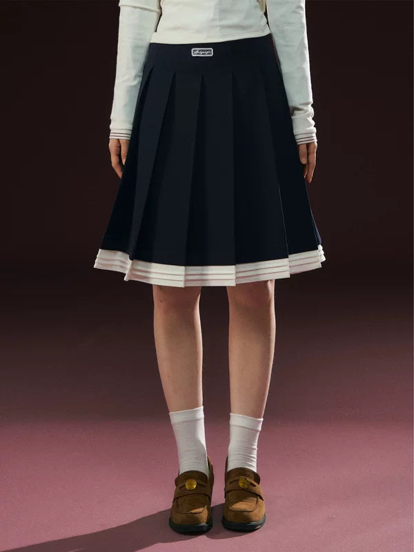 Plise A-Line Kısa Etek 