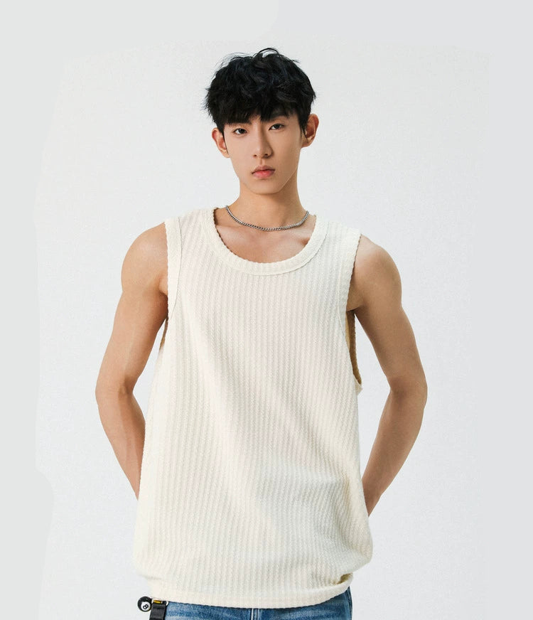 Débardeur de fitness sans manches à rayures texturées 