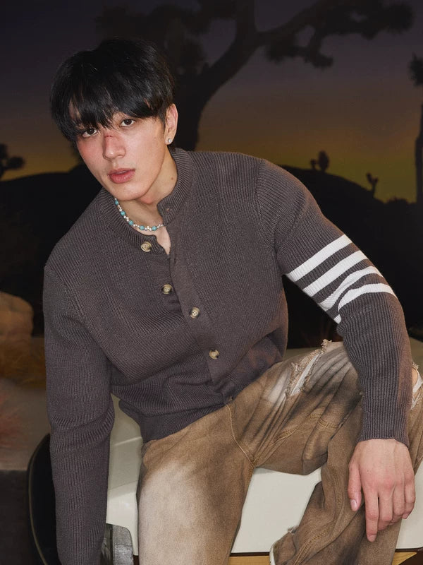 Preppy Knit Button-Down Cardigan