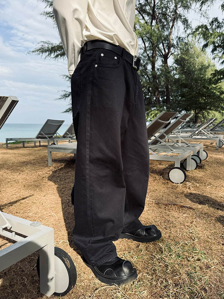 High-Waisted Loose Wide-Leg Jeans