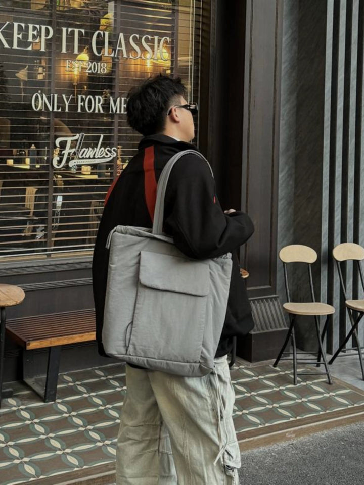 Grey Large Capacity Tote Bag