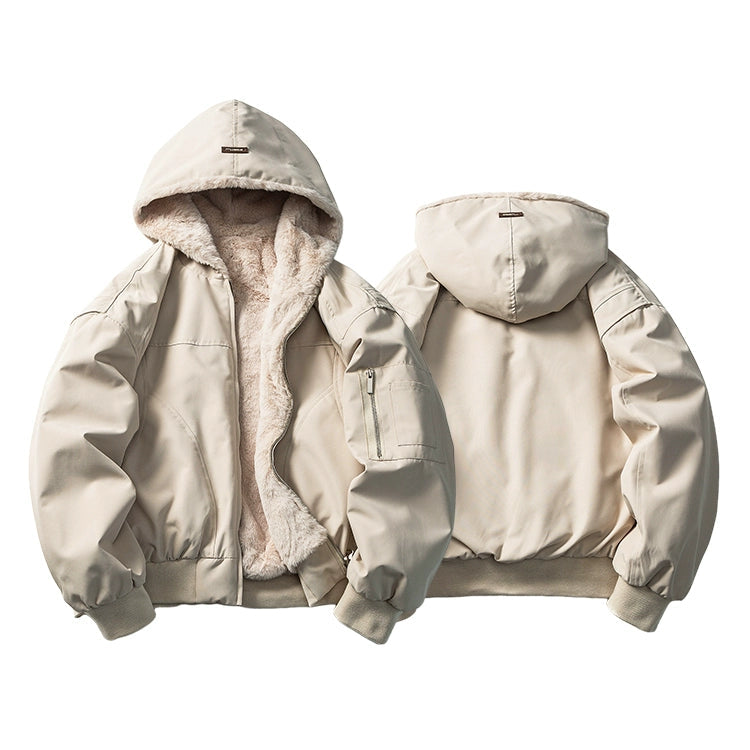 Fleece Lined Hooded Winter Flight Jacket