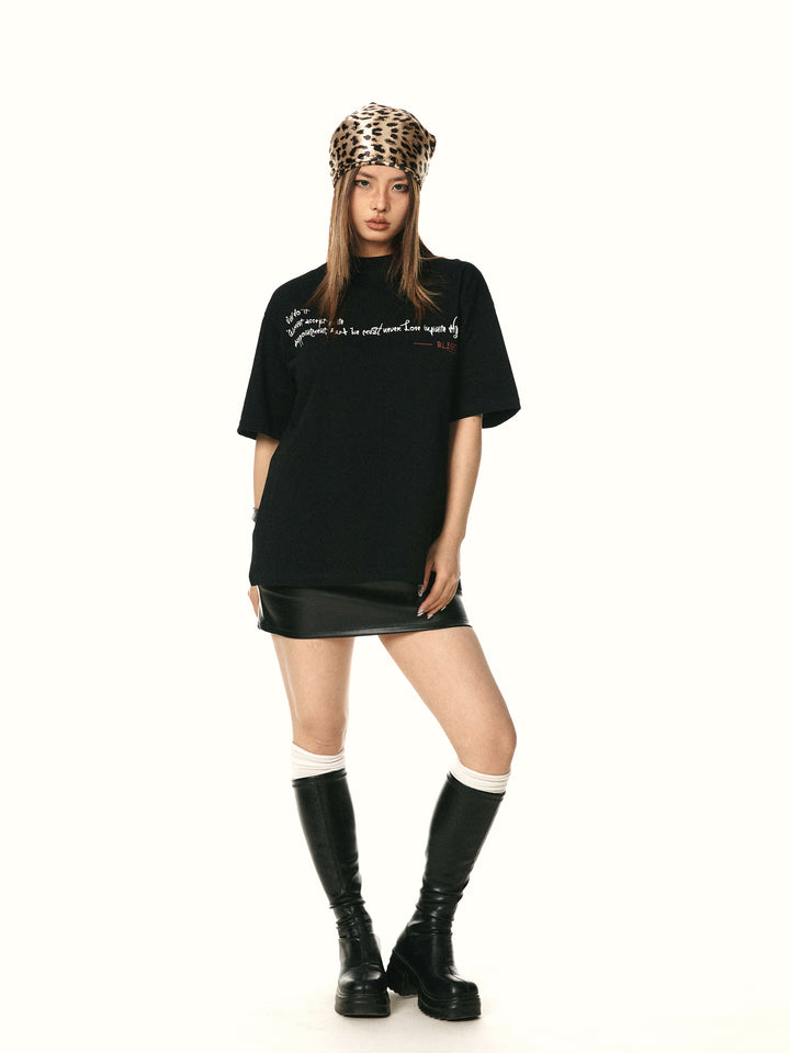 Retro Loose Short Sleeve Cotton T-shirt