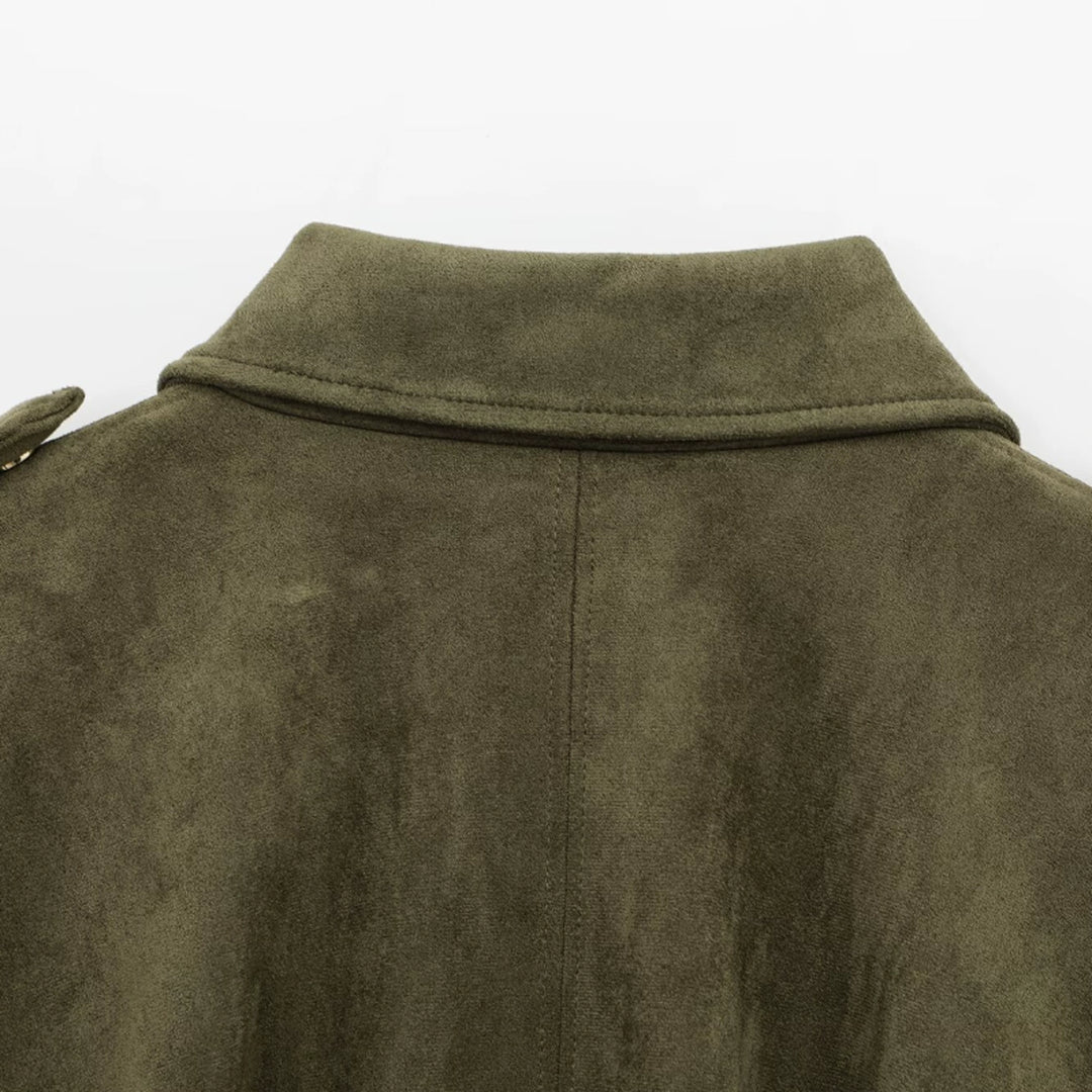 Suede Texture Versatile Bomber Jacket