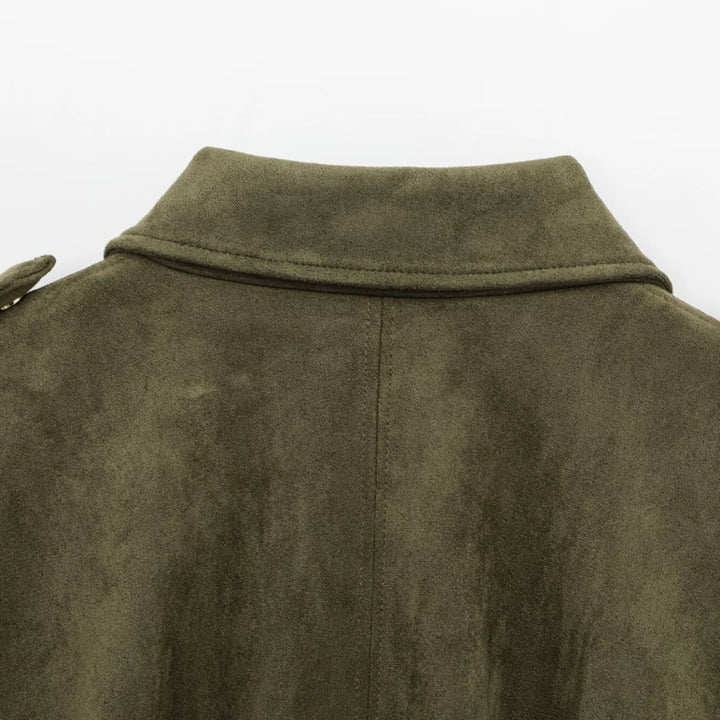 Suede Texture Versatile Bomber Jacket