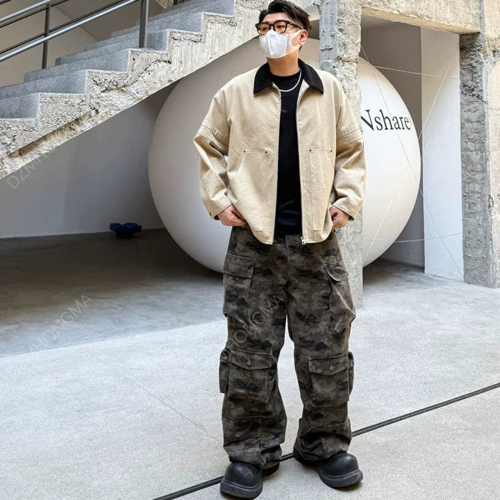 Camouflage Cargo Loose Fit Pants
