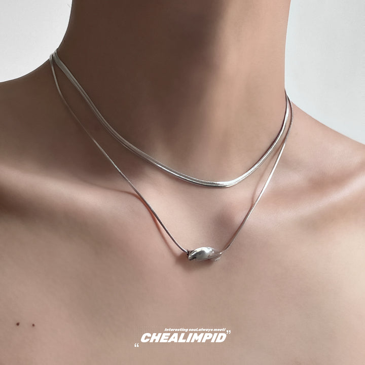 Titanium Steel Spiral Layered Necklace