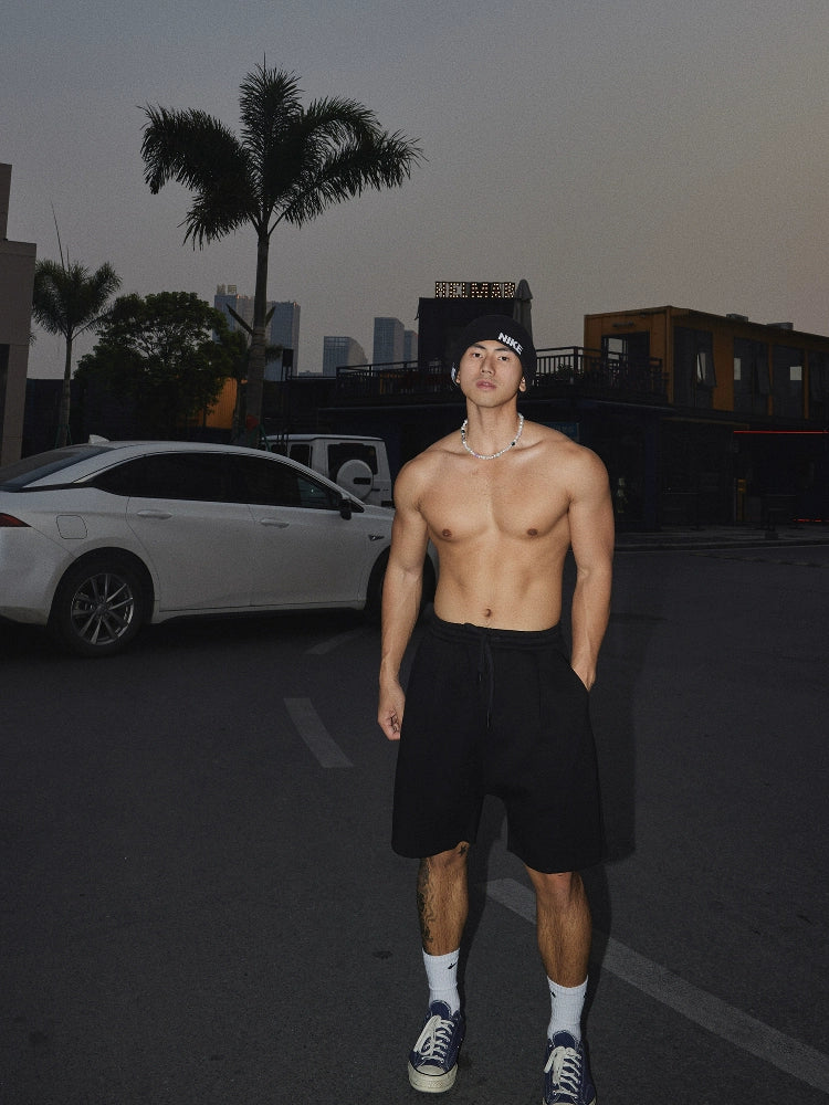 Street Style Schwergewicht Bestickte Shorts 