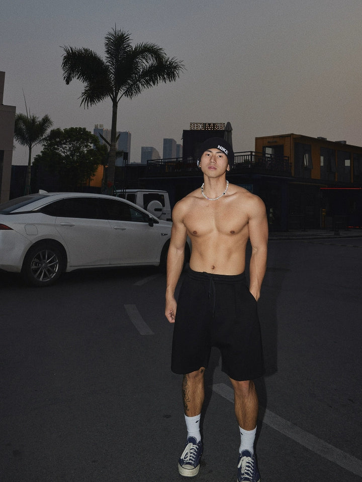 Street Style Schwergewicht Bestickte Shorts 