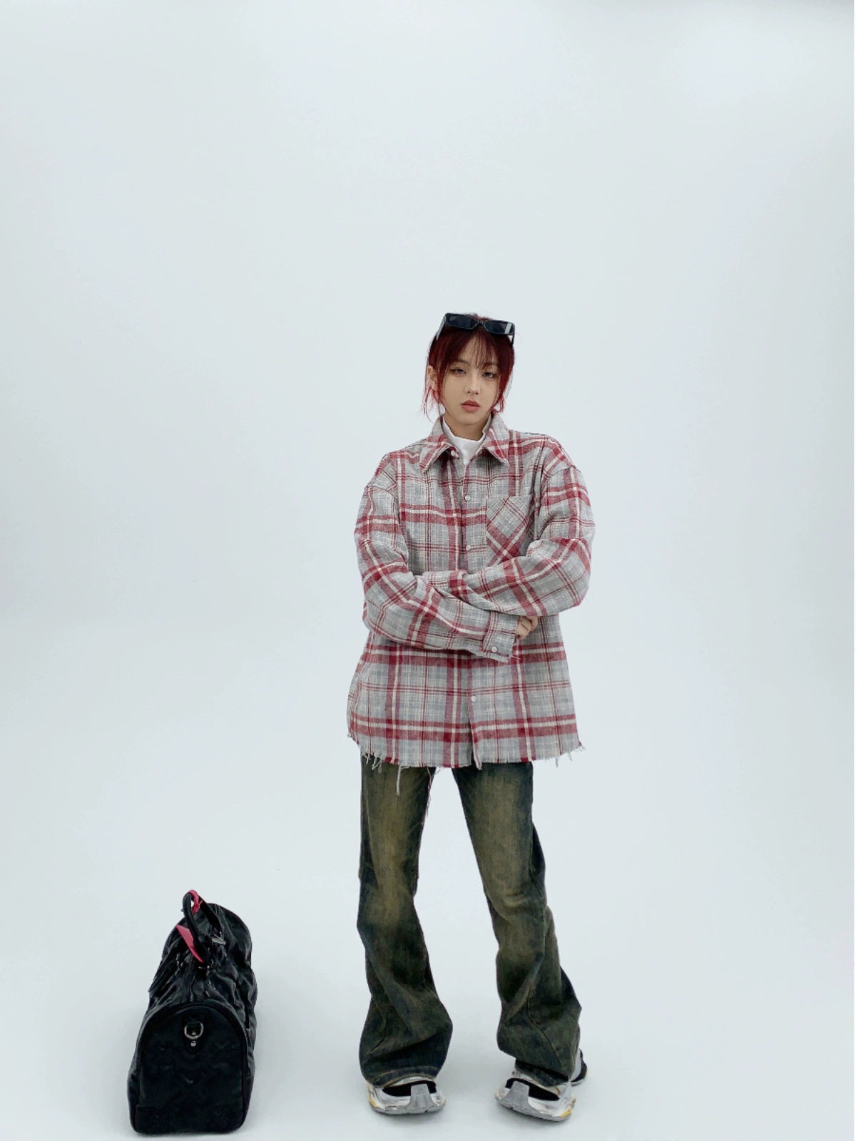 Plaid Long Sleeve Button-Up Shirt