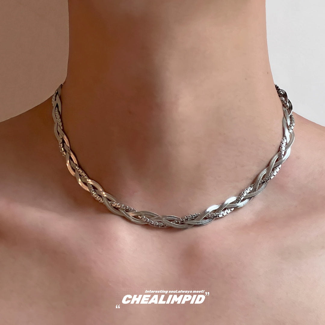 Titanium Steel Twisted Snake Chain Necklace